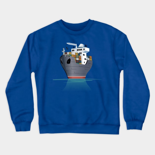 Cartoon cargo ship Crewneck Sweatshirt by Mechanik